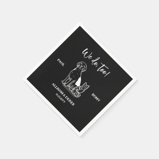 Zwart-witminimalistisch tandwieltje servet (Hoek)