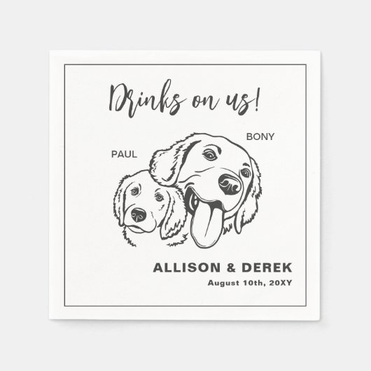 Zwart-witminimalistisch tandwieltje servet (Voorkant)