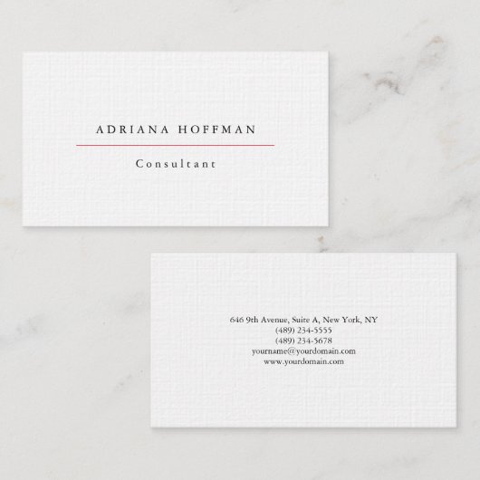 Zwart-witminimalistisch Visitekaartje (Voorkant / Achterkant)