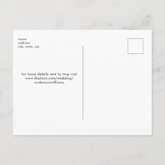Zwart-witminimalistische bruiloft bespaart onze da briefkaart (Achterkant)