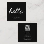 Zwart-witminimalistische, eenvoudige QR-code Vierkante Visitekaartje (Voorkant / Achterkant)