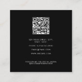 Zwart-witminimalistische, eenvoudige QR-code Vierkante Visitekaartje (Achterkant)