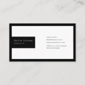 Zwart-witminimalistische Initialen Visitekaartje (Achterkant)
