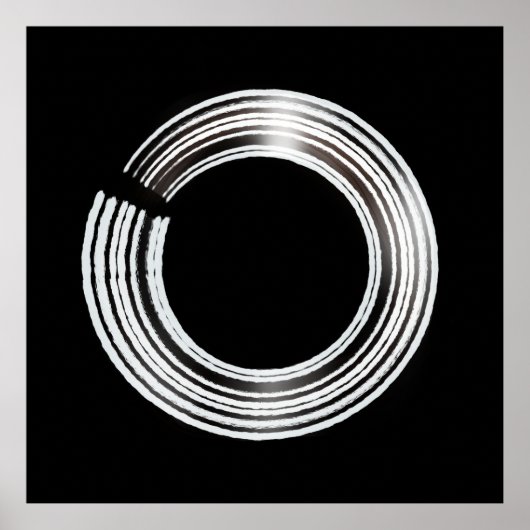 Zwart-witminimalistische moderne kunst afdrukken poster (Voorkant)