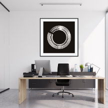 Zwart-witminimalistische moderne kunst afdrukken