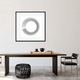 Zwart-witminimalistische moderne kunst afdrukken poster