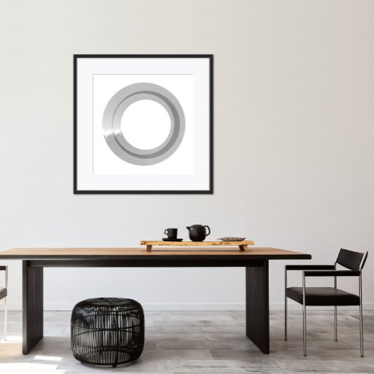 Zwart-witminimalistische moderne kunst afdrukken poster