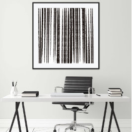 Zwart-witminimalistische moderne kunst afdrukken poster