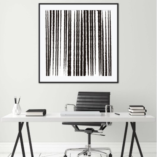 Zwart-witminimalistische moderne kunst afdrukken poster