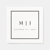 Zwart-witminimalistische weddenschap servet (Voorkant)