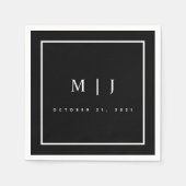 Zwart-witminimalistische weddenschap servet (Voorkant)