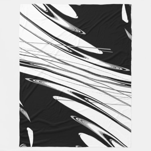 Zwart-witmoderne Fleece Deken (Voorkant)