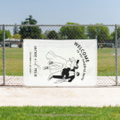 Zwart-witmoderne minimalistische bruiloft spandoek (Insitu)