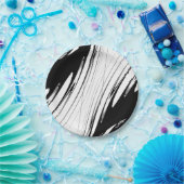 Zwart-witmoderne Papieren Bordje (Feest)