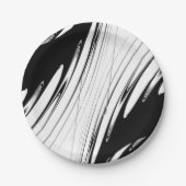 Zwart-witmoderne Papieren Bordje (Voorkant)