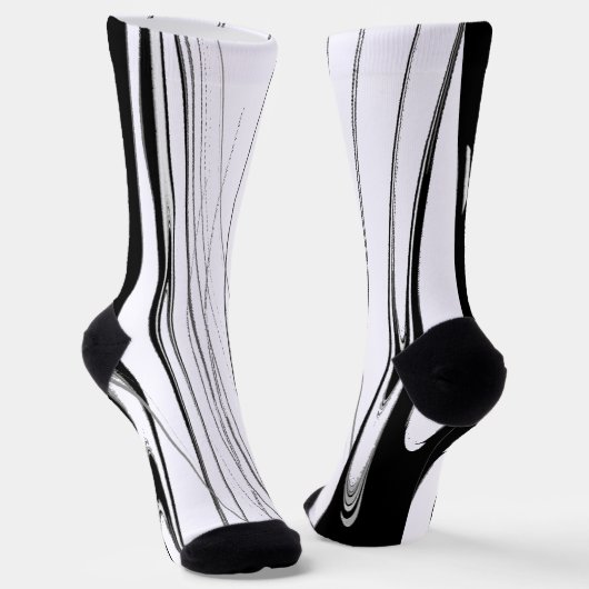 Zwart-witmoderne Sokken (Gebogen)