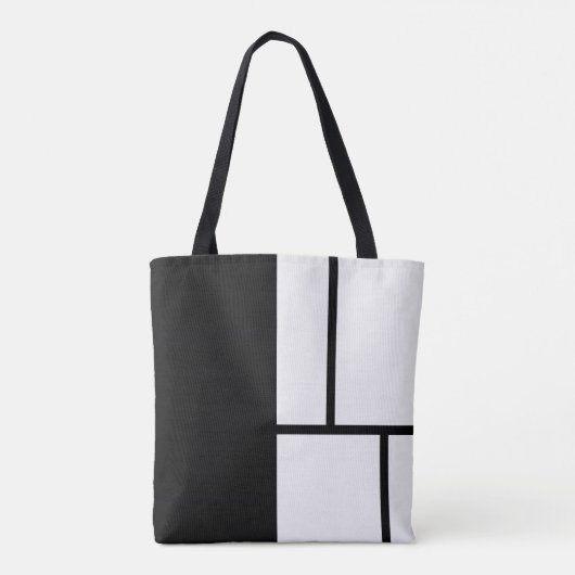 Zwart-witmoderne Tote Bag (Achterkant)