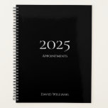 Zwart-witmoderner minimalistisch toewijzingsplan planner<br><div class="desc">2024 Moderne zwart-wit afsprakenplanner met een eenvoudig ontwerp. Met minimalistische witte typografie belettering,  kunt u uw eigen informatie toevoegen. Een professionele organisator om je op het goede spoor te houden.</div>