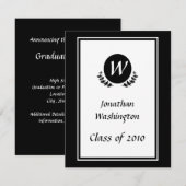 Zwart-witmonogram Afstuderen Kaart (Voorkant / Achterkant)