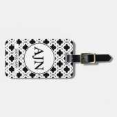 Zwart-witmonogram Bagagelabel (Voorkant horizontaal)