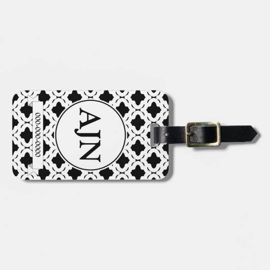 Zwart-witmonogram Bagagelabel (Voorkant horizontaal)