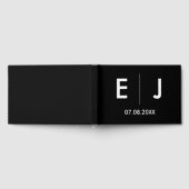 Zwart-witmonogram bruiloft gastenboek (Volledig)