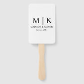 Zwart-witmonogram bruiloft handwaaier (Achterkant)