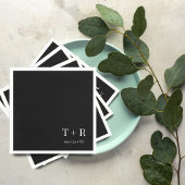 Zwart-witmonogram bruiloft servet