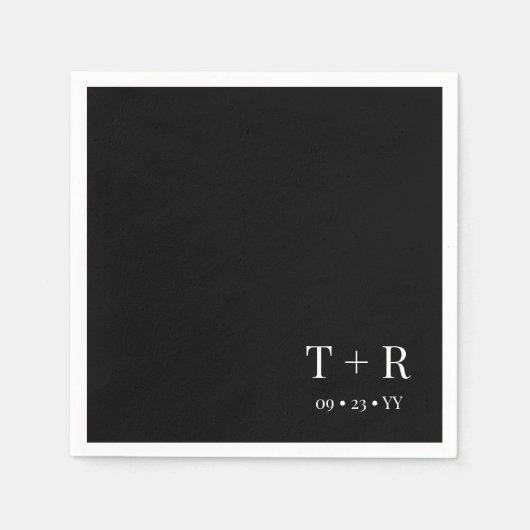 Zwart-witmonogram bruiloft servet (Voorkant)