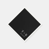 Zwart-witmonogram bruiloft servet (Hoek)