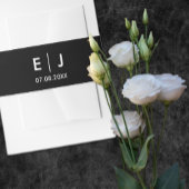 Zwart-witmonogram bruiloft uitnodigingen wikkel