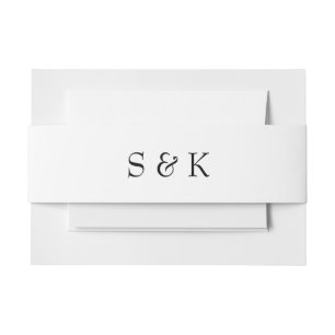 Zwart-witmonogram bruiloft uitnodigingen wikkel