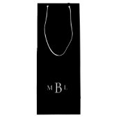 Zwart-witmonogram bruiloft wijn cadeautas (Achterkant)