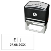 Zwart-witmonogram bruiloft zelfinktende stempel (In situ)