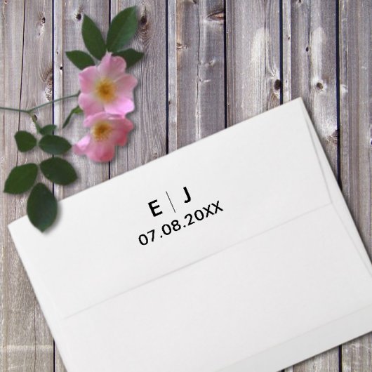 Zwart-witmonogram bruiloft zelfinktende stempel