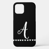 Zwart-witmonogram Initiaal Case-Mate iPhone Case (Achterkant)