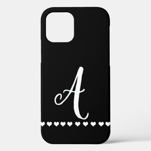 Zwart-witmonogram Initiaal Case-Mate iPhone Case (Achterkant)