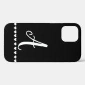 Zwart-witmonogram Initiaal Case-Mate iPhone Case (Achterkant (horizontaal))
