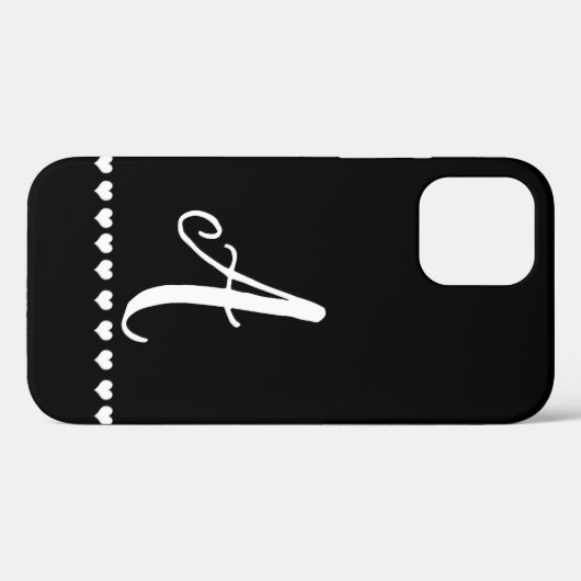 Zwart-witmonogram Initiaal Case-Mate iPhone Case (Achterkant (horizontaal))