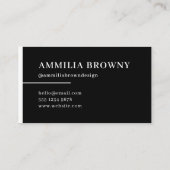 Zwart-witmonogram | minimalistisch modern visitekaartje (Achterkant)