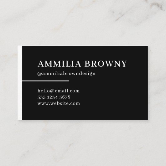 Zwart-witmonogram | minimalistisch modern visitekaartje (Achterkant)