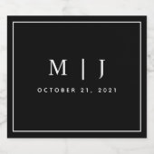 Zwart-witmonogram minimalistische bruiloft bier etiket (Enkel label)