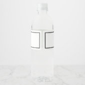 Zwart-witmonogram minimalistische bruiloft waterfles etiket (Achterkant)