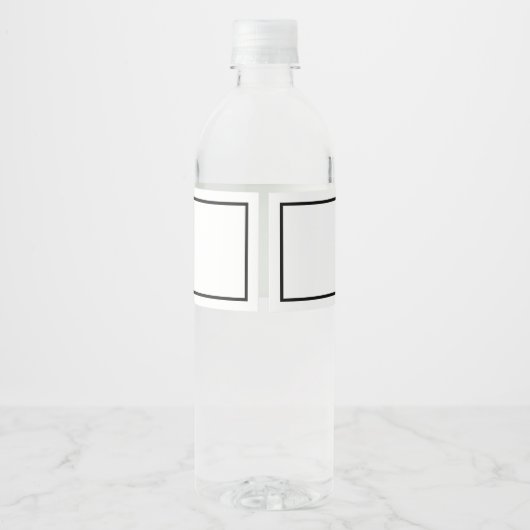 Zwart-witmonogram minimalistische bruiloft waterfles etiket (Achterkant)