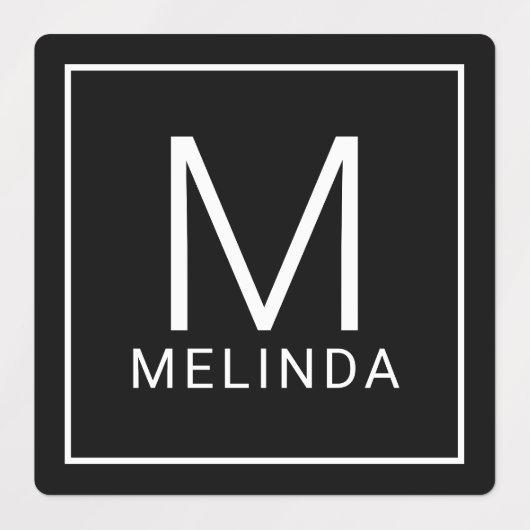 Zwart-witmonogram minimalistische labels (Design 1)