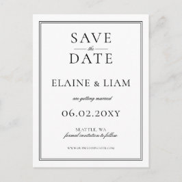 Zwart-witmonogram Weddenschap, sla de datum op Aankondigingskaart