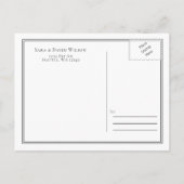 Zwart-witmonogram Weddenschap, sla de datum op Aankondigingskaart (Achterkant)