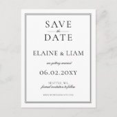 Zwart-witmonogram Weddenschap, sla de datum op Aankondigingskaart (Voorkant)