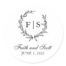 Zwart-witmonogram Wreatstickers