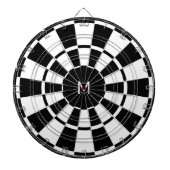 Zwart-witmonogrammen Dartbord (Voorkant)